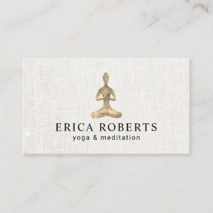 Yoga Instruktör Guld Meditation Pose Elegant Line Visitkort