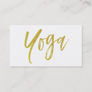 *~* Yoga Instruktör Guld White Modern Visitkort