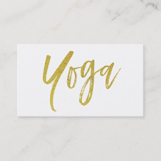*~* Yoga Instruktör Guld White Modern Visitkort (Framsida)