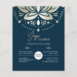 Yoga Instruktör Klasser Gold Lotus Mandala Blomma Flygblad
