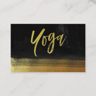 *~* Yoga Instruktör Lärare Black Guld Modern Visitkort