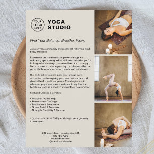 Yoga Instruktör Lärare PR Business Reklamblad