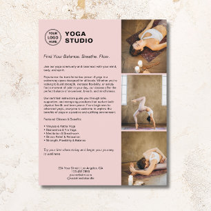 Yoga Instruktör Lärare PR-Rosa Business Reklamblad