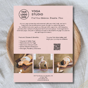 Yoga Instruktör Lärare Rosa Promotive Business Reklamblad