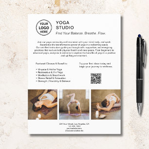 Yoga Instruktör Lärare White Promotive Business Reklamblad