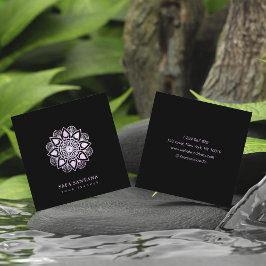 Yoga instruktör Lila Holografisk Mandala Fyrkantigt Visitkort