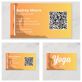 Yoga Instruktör Mallar QR-kod Visitkort
