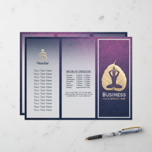 YOGA Instruktör Meditation Pose Bodhi Löv TriFold