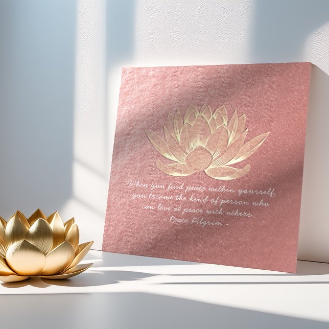 YOGA Instruktör Meditation Quote Ro Guld Lotus Poster (Skapare uppladdad)