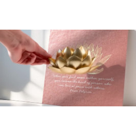 YOGA Instruktör Meditation Quote Ro Guld Lotus Poster