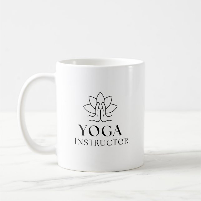 Yoga Instruktör Minimalist Lotus Kaffemugg (Vänster)