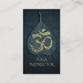 Yoga Instruktör Möte Bodhi Löv OM Symbol Tidsbeställning Kort