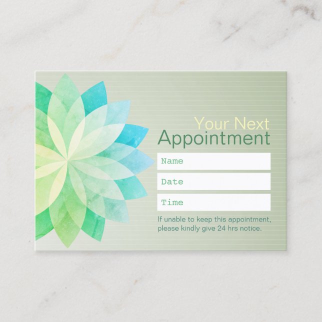 YOGA-instruktör Möte färgfull Lotus Mandala Tidsbeställning Kort (Framsida)