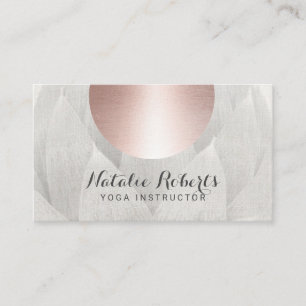 Yoga Instruktör Ro Guld Circle Lotus Linen Visitkort