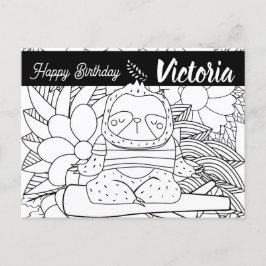 Yoga Instruktör Seng Birthday Blommig Färgning Vykort