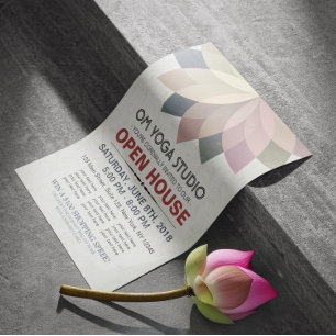 YOGA-instruktör Studio Öppet Hus Lotus Mandala Reklamblad