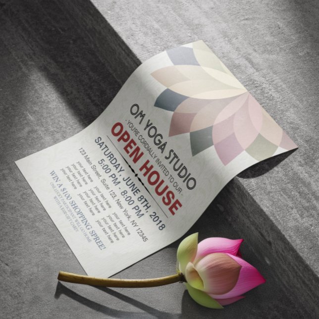 YOGA-instruktör Studio Öppet Hus Lotus Mandala Reklamblad (Skapare uppladdad)