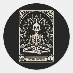 Yoga Instruktör Tarot Kort Halloween Runt Klistermärke