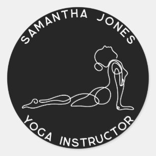 Yoga-instruktör yogi är ett modernt studieföretag runt klistermärke