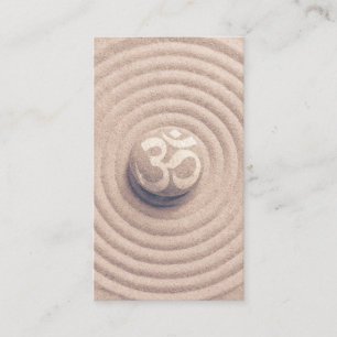 YOGA Instruktör Zen OM-symbol Pebble på Rakat Sand Visitkort