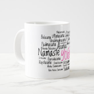 Yoga-instruktörens sanskrit Asanas Yoga Poses Jumbo Mugg