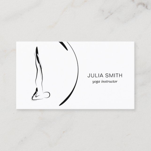 Yoga-instruktörskort med två yoga-ställ visitkort (Framsida)