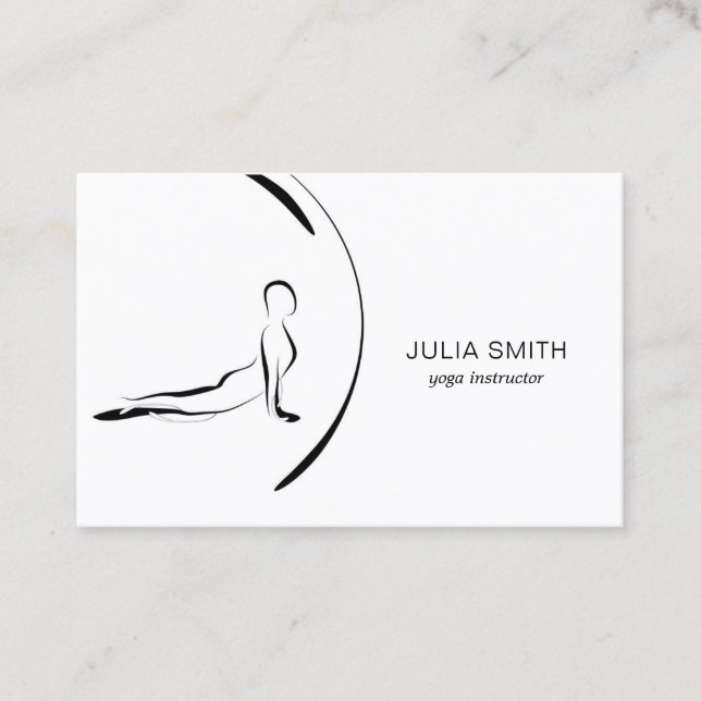 Yoga-instruktörskort med två yoga-ställ visitkort (Framsida)