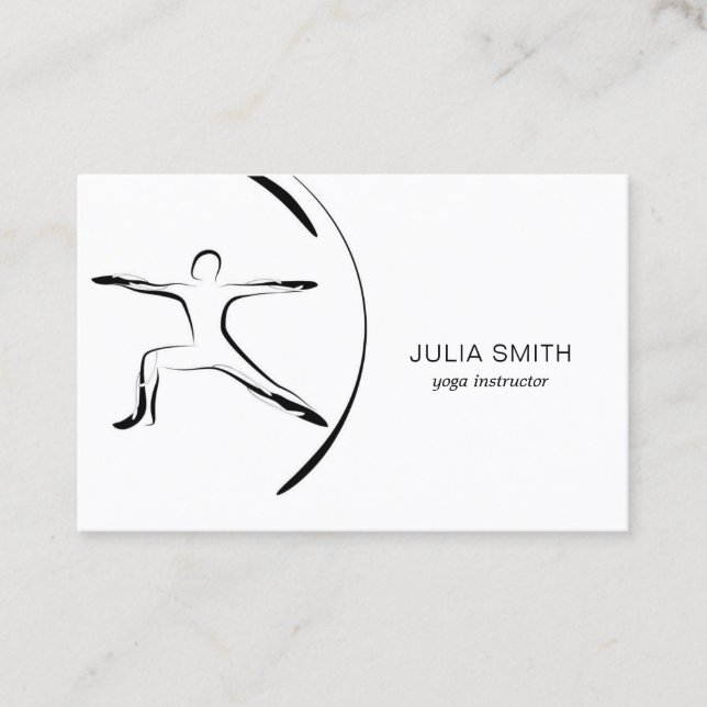 Yoga-instruktörskort med två yoga-ställ visitkort (Framsida)