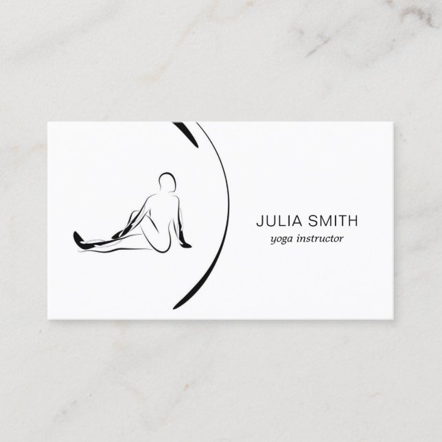 Yoga-instruktörskort med två yoga-ställ visitkort (Framsida)