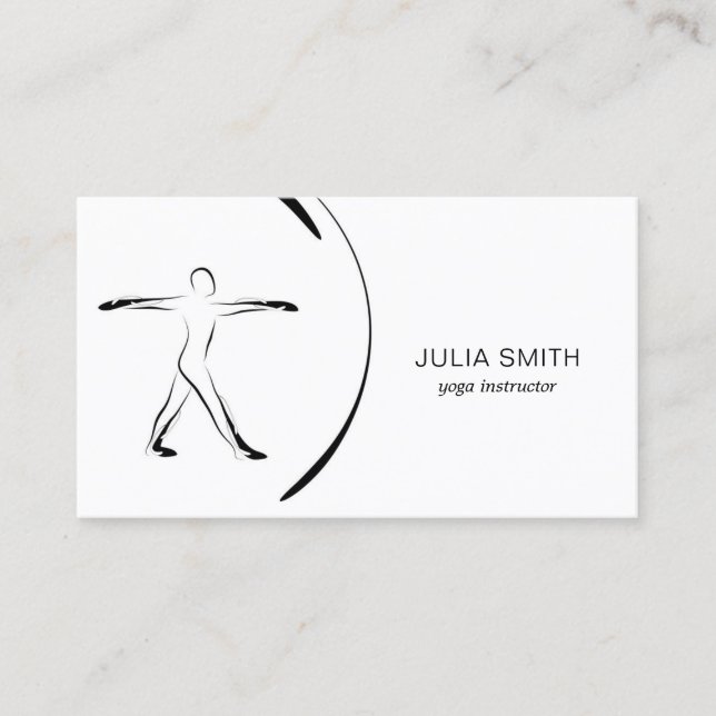 Yoga-instruktörskort med två yoga-ställ visitkort (Framsida)