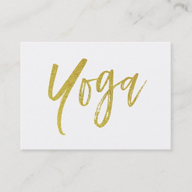 *~* Yoga Instruktörslärare Modern Guld White Visitkort (Framsida)