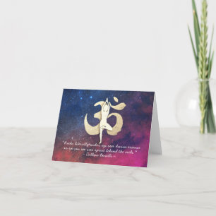 YOGA Instruktörsoffert Träd Pose OM-symbol Galaxy Kort