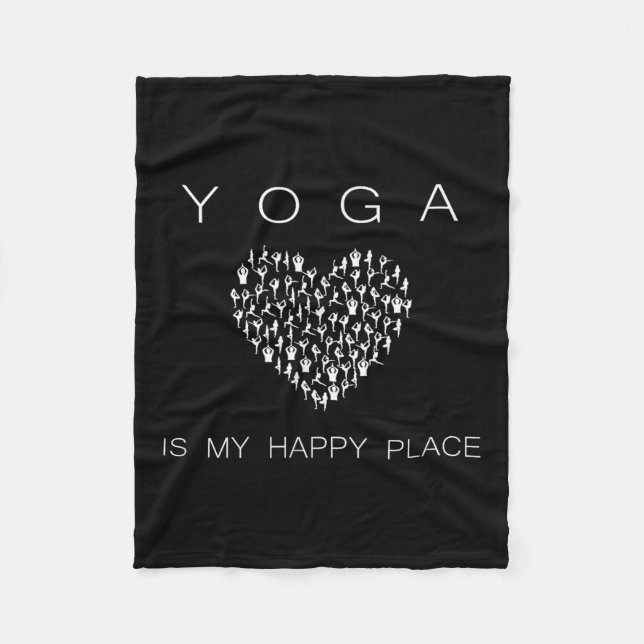 Yoga Is My Happy Place Insrational Motivational  Fleecefilt (Framsidan)