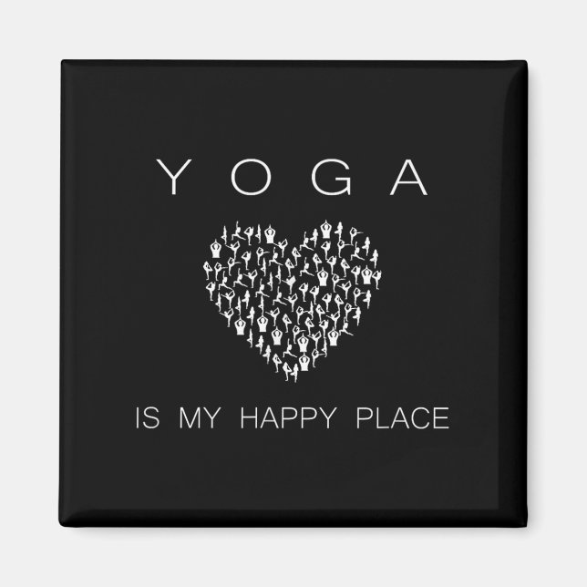 Yoga Is My Happy Place Insrational Motivational  Magnet (Framsidan)