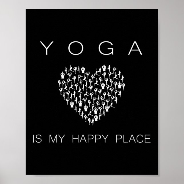 Yoga Is My Happy Place Insrational Motivational  Poster (Framsidan)