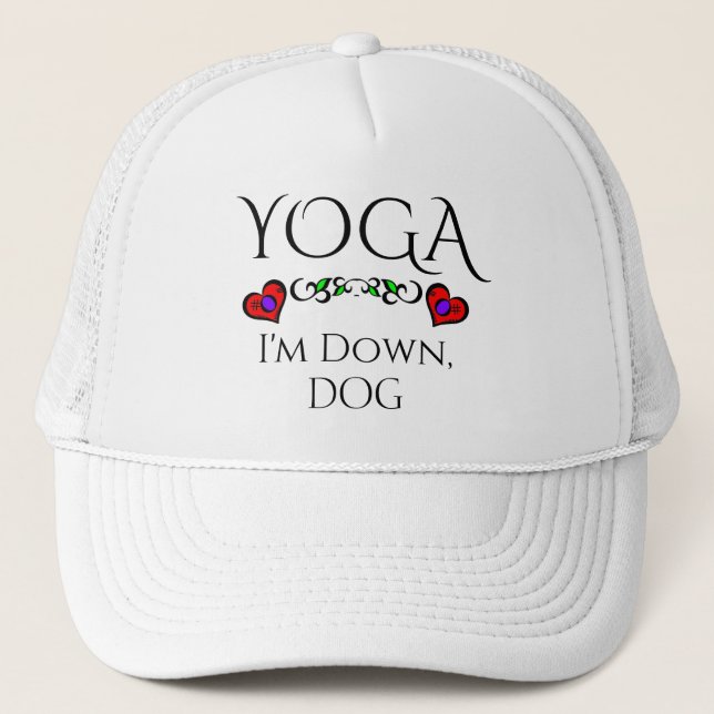 Yoga, jag är nere, Hund Truckerkeps (Framsida)