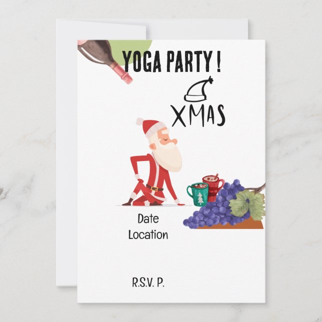 Yoga jul Jultomten instruktör Inbjudningar (Framsida)
