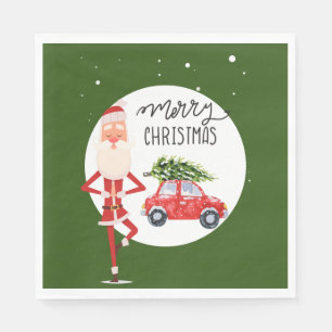 Yoga jul Jultomten instruktör Pappersservett
