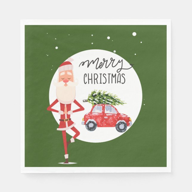 Yoga jul Jultomten instruktör Pappersservett (Framsidan)