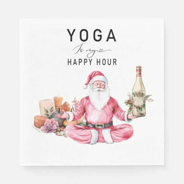 Yoga jul Jultomten instruktör Pappersservett (Framsidan)