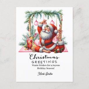 Yoga jul Jultomten Posing Helg Vykort