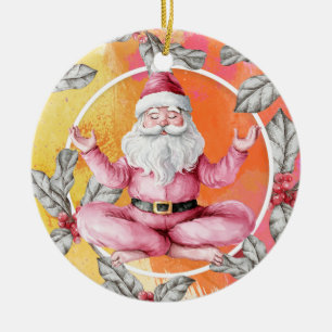 Yoga jul Jultomten som pockar Yoga Helgdag Julgransprydnad Keramik
