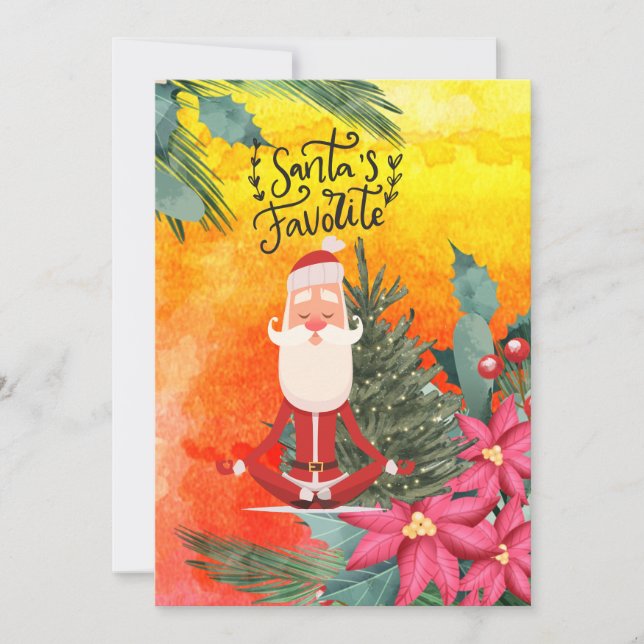 Yoga jul Jultomten som pockar Yoga Helgdag Julkort (Framsida)