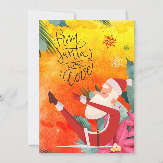 Yoga jul Jultomten som pockar Yoga Helgdag Julkort (Framsida)