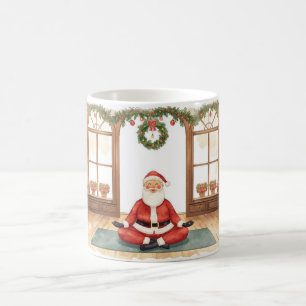 Yoga jul Jultomten som pockar Yoga Kaffemugg