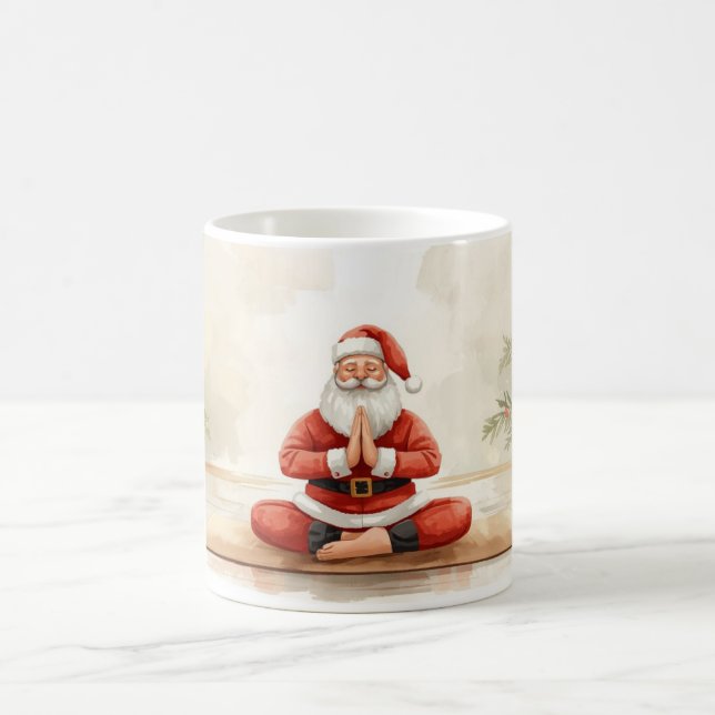 Yoga jul Jultomten som pockar Yoga Kaffemugg (Center)