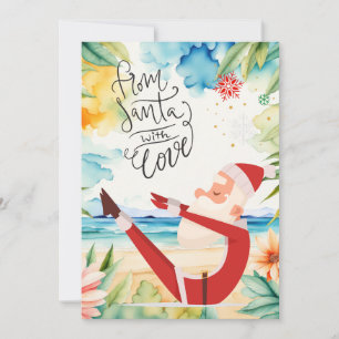 Yoga jul Santa Claus poserar Yoga Holiday Julkort