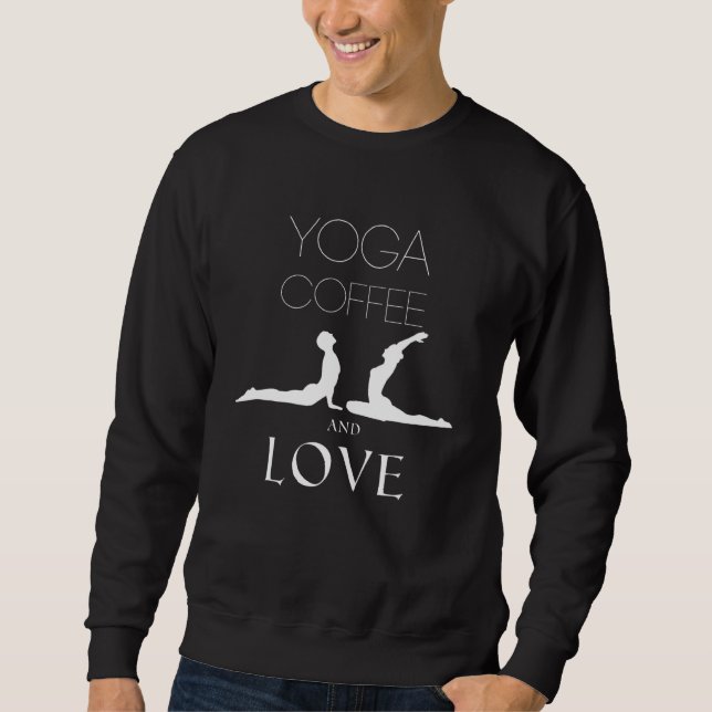 Yoga-kaffe och Kärlek Lång Ärmad Tröja (Framsida)