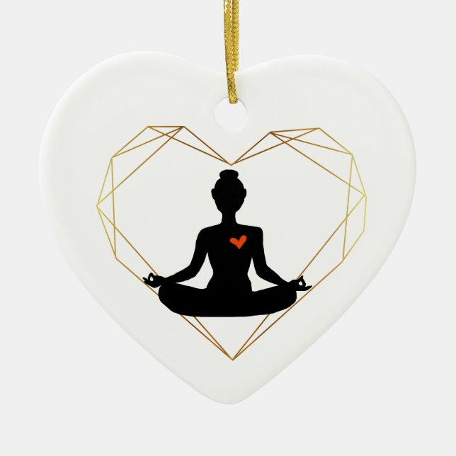 Yoga Kärlek Heart Ornament (Framsidan)