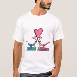 "Yoga Kärlek" "Partner Pose" "Heart to Heart" T Shirt